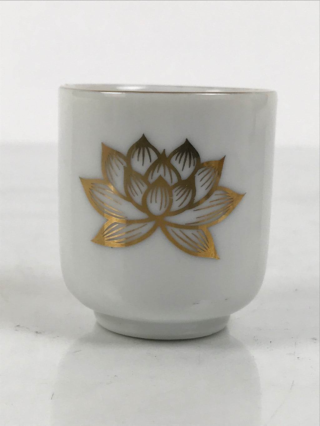 Japanese Porcelain Teacup Yunomi Buddhist Altar Offering Lotus Flower White G348-KT - Teacup-chidorivintage.com