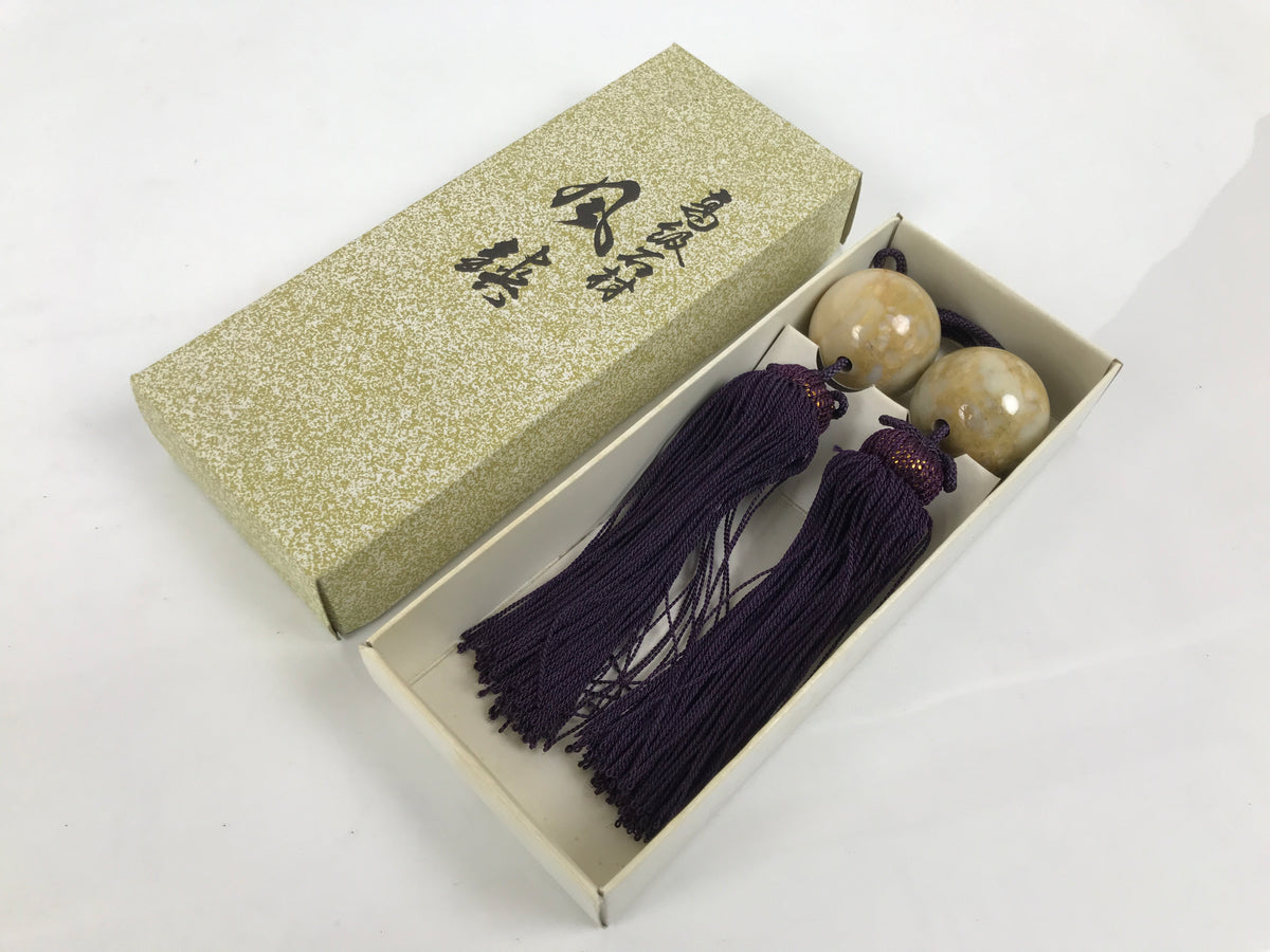 Japanese Granite Stone Hanging Scroll Weights Fuchin Kakejiku Purple Beige FC379-AD - Scroll Accessory-chidorivintage.com