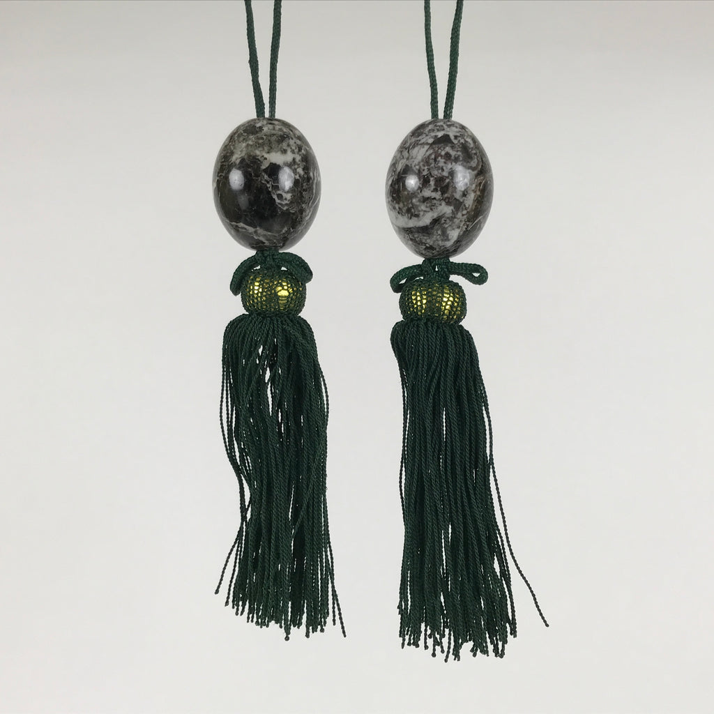 Japanese Granite Stone Hanging Scroll Weights Fuchin Kakejiku Black Green FC381-AD - Scroll Accessory-chidorivintage.com