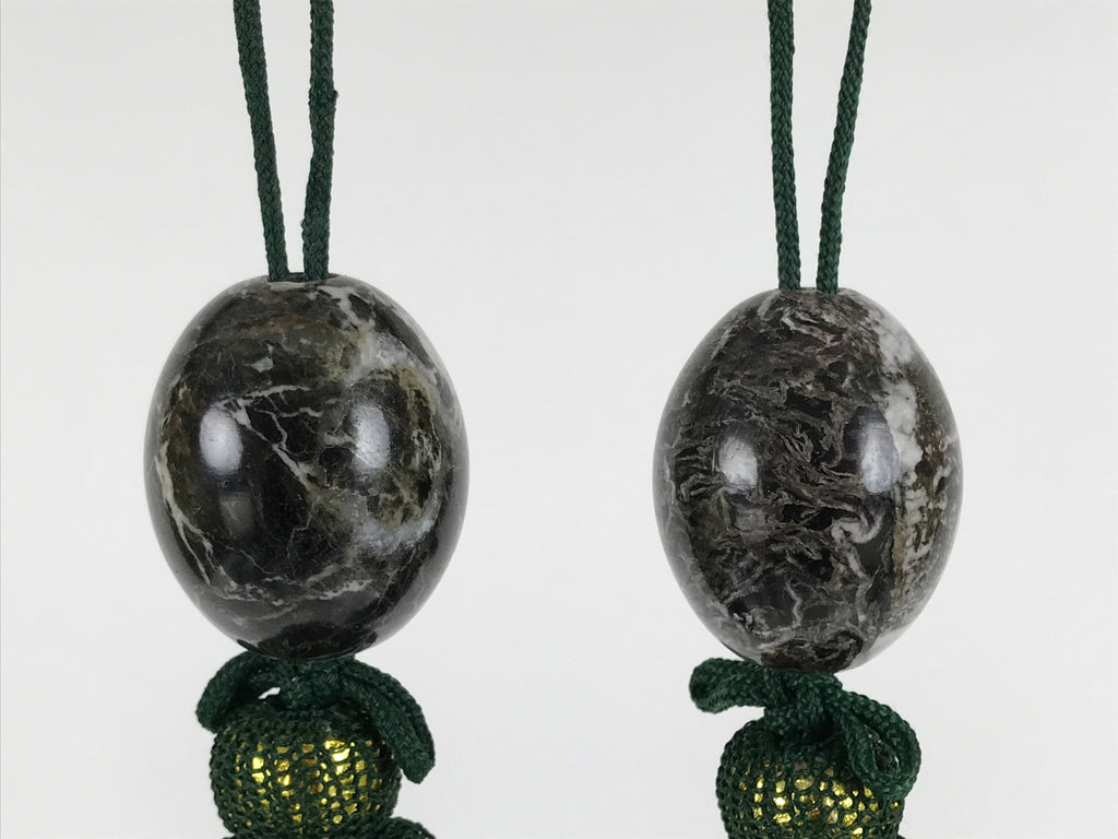 Japanese Granite Stone Hanging Scroll Weights Fuchin Kakejiku Black Green FC381-AD - Scroll Accessory-chidorivintage.com