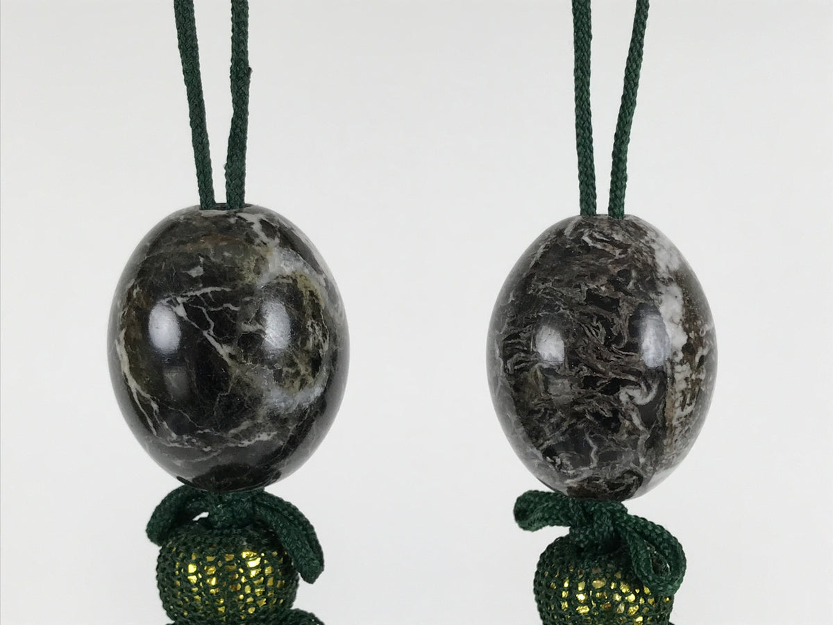 Japanese Granite Stone Hanging Scroll Weights Fuchin Kakejiku Black Green FC381-AD - Scroll Accessory-chidorivintage.com