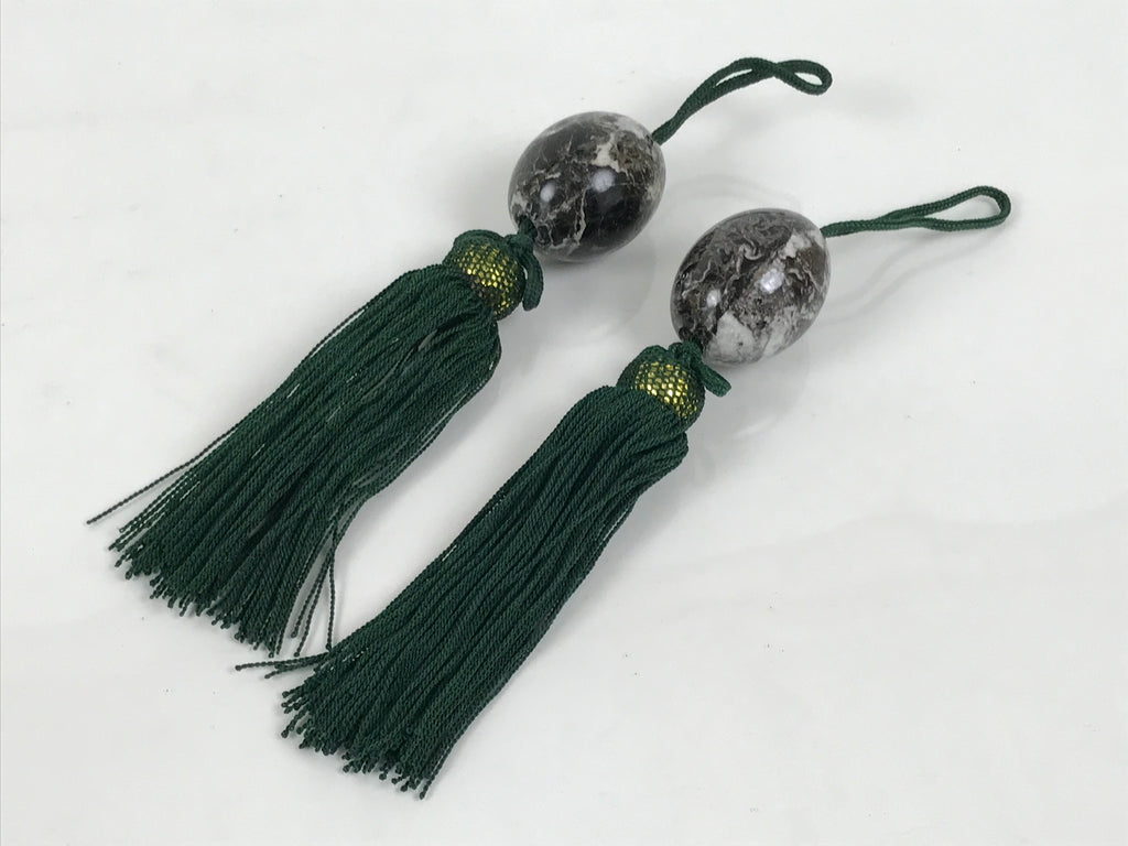 Japanese Granite Stone Hanging Scroll Weights Fuchin Kakejiku Black Green FC381-AD - Scroll Accessory-chidorivintage.com