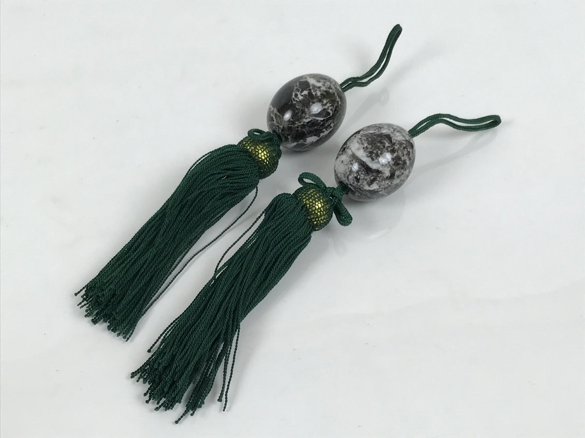 Japanese Granite Stone Hanging Scroll Weights Fuchin Kakejiku Black Green FC381-AD - Scroll Accessory-chidorivintage.com