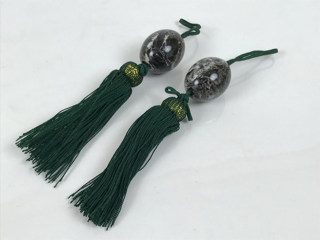 Japanese Granite Stone Hanging Scroll Weights Fuchin Kakejiku Black Green FC381-AD - Scroll Accessory-chidorivintage.com