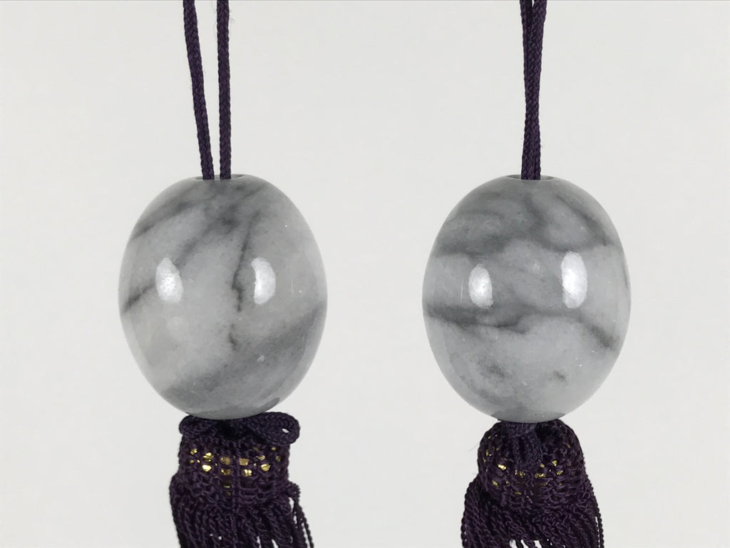 Japanese Granite Stone Hanging Scroll Weights Fuchin Kakejiku Gray Purple FC382-AD - Scroll Accessory-chidorivintage.com