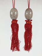Japanese Marble Stone Hanging Scroll Weights Fuchin Kakejiku Red Tassel FC383-AD - Scroll Accessory-chidorivintage.com