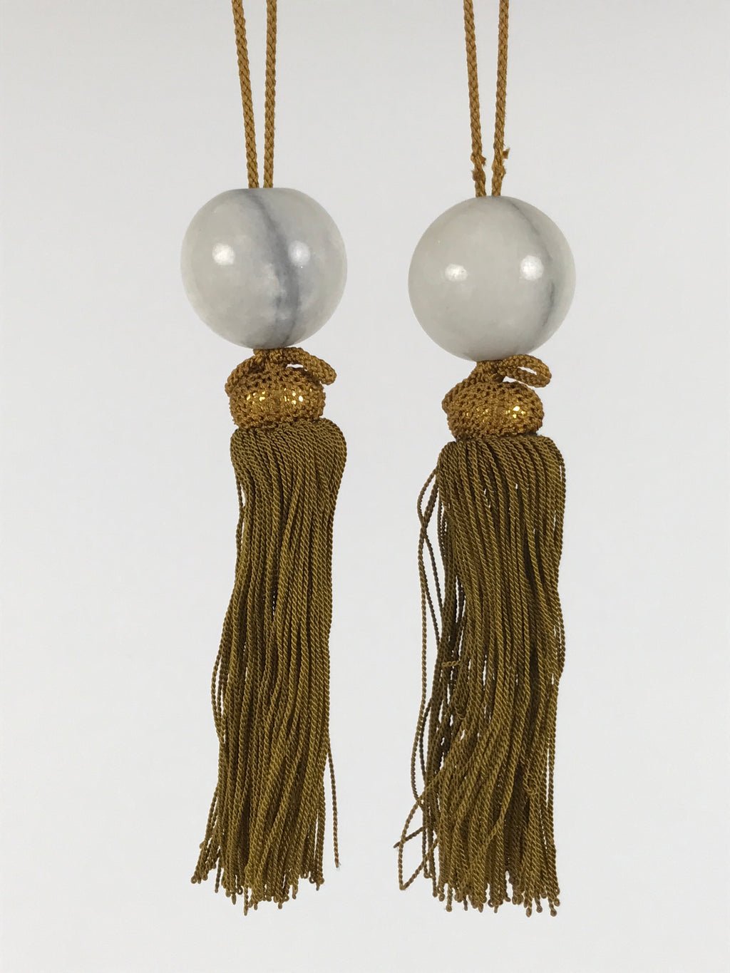 Japanese Marble Stone Hanging Scroll Weights Fuchin Kakejiku Gold Tassel FC377-AD - Scroll Accessory-chidorivintage.com