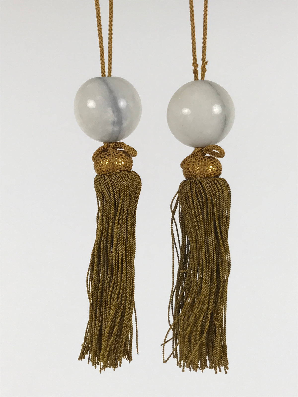 Japanese Marble Stone Hanging Scroll Weights Fuchin Kakejiku Gold Tassel FC377-AD - Scroll Accessory-chidorivintage.com