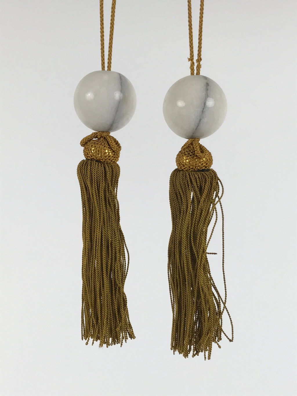 Japanese Marble Stone Hanging Scroll Weights Fuchin Kakejiku Gold Tassel FC377-AD - Scroll Accessory-chidorivintage.com