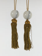 Japanese Marble Stone Hanging Scroll Weights Fuchin Kakejiku Gold Tassel FC377-AD - Scroll Accessory-chidorivintage.com