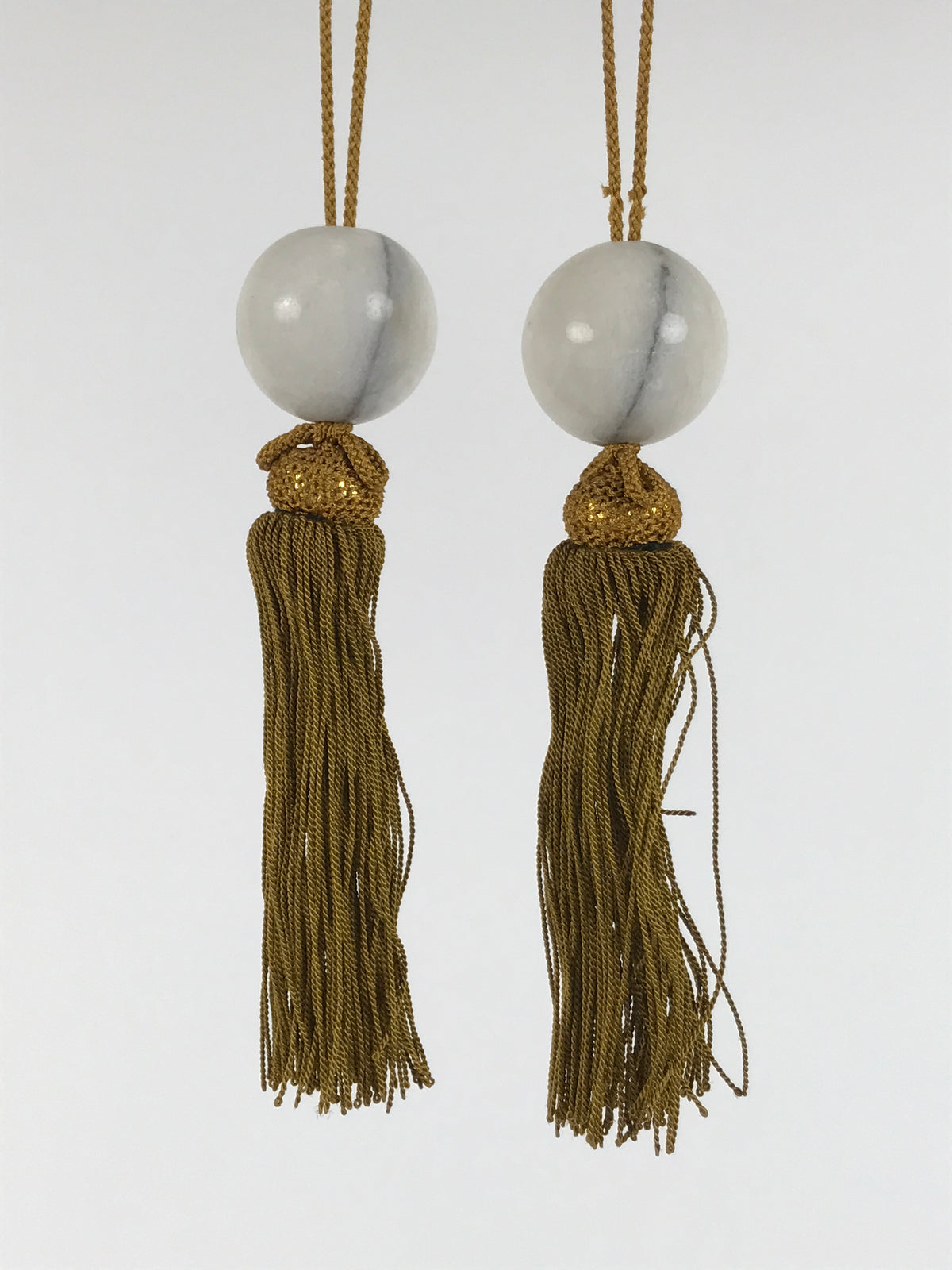 Japanese Marble Stone Hanging Scroll Weights Fuchin Kakejiku Gold Tassel FC377-AD - Scroll Accessory-chidorivintage.com
