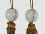 Japanese Marble Stone Hanging Scroll Weights Fuchin Kakejiku Gold Tassel FC377-AD - Scroll Accessory-chidorivintage.com