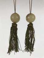 Japanese Agate Stone Hanging Scroll Weights Fuchin Kakejiku Green Tassel FC375-AD - Scroll Accessory-chidorivintage.com
