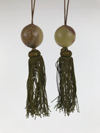 Japanese Agate Stone Hanging Scroll Weights Fuchin Kakejiku Green Tassel FC375-AD - Scroll Accessory-chidorivintage.com