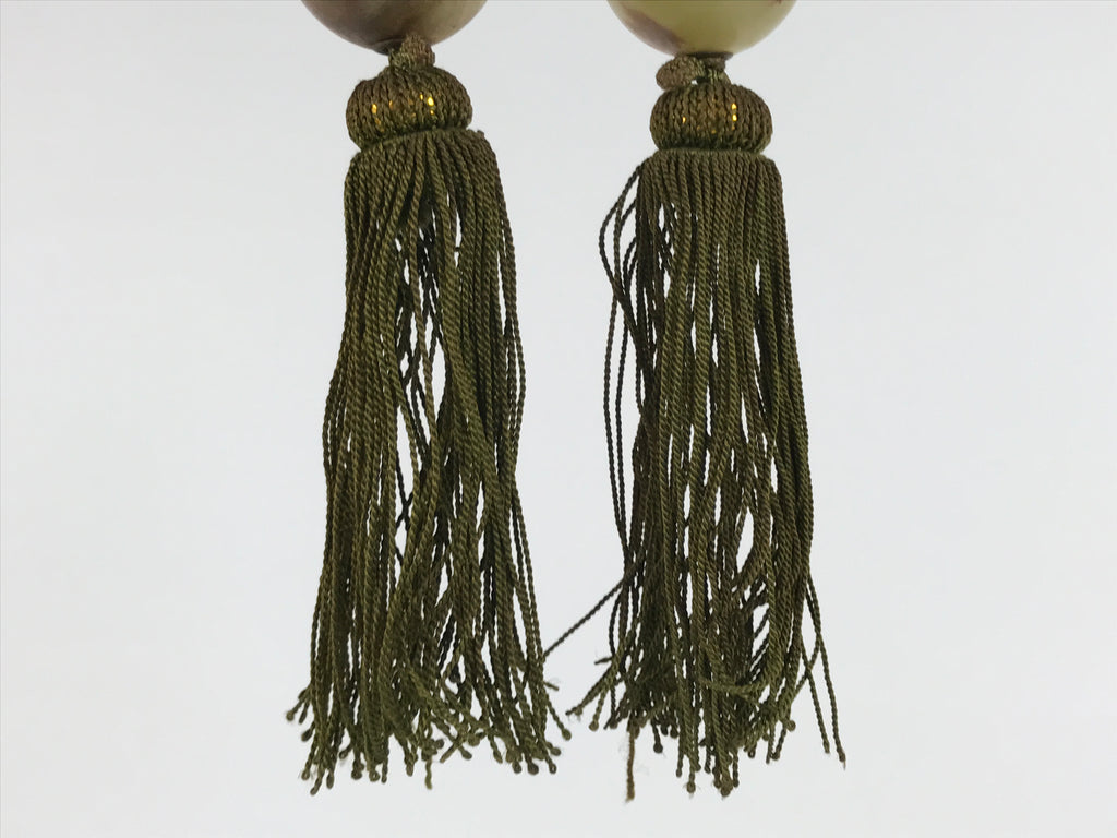 Japanese Agate Stone Hanging Scroll Weights Fuchin Kakejiku Green Tassel FC375-AD - Scroll Accessory-chidorivintage.com