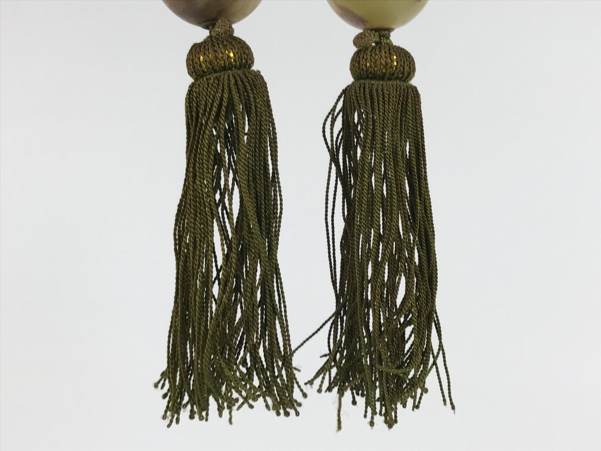 Japanese Agate Stone Hanging Scroll Weights Fuchin Kakejiku Green Tassel FC375-AD - Scroll Accessory-chidorivintage.com