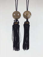 Japanese Granite Stone Hanging Scroll Weights Fuchin Kakejiku Brown Purple FC385-AD - Scroll Accessory-chidorivintage.com