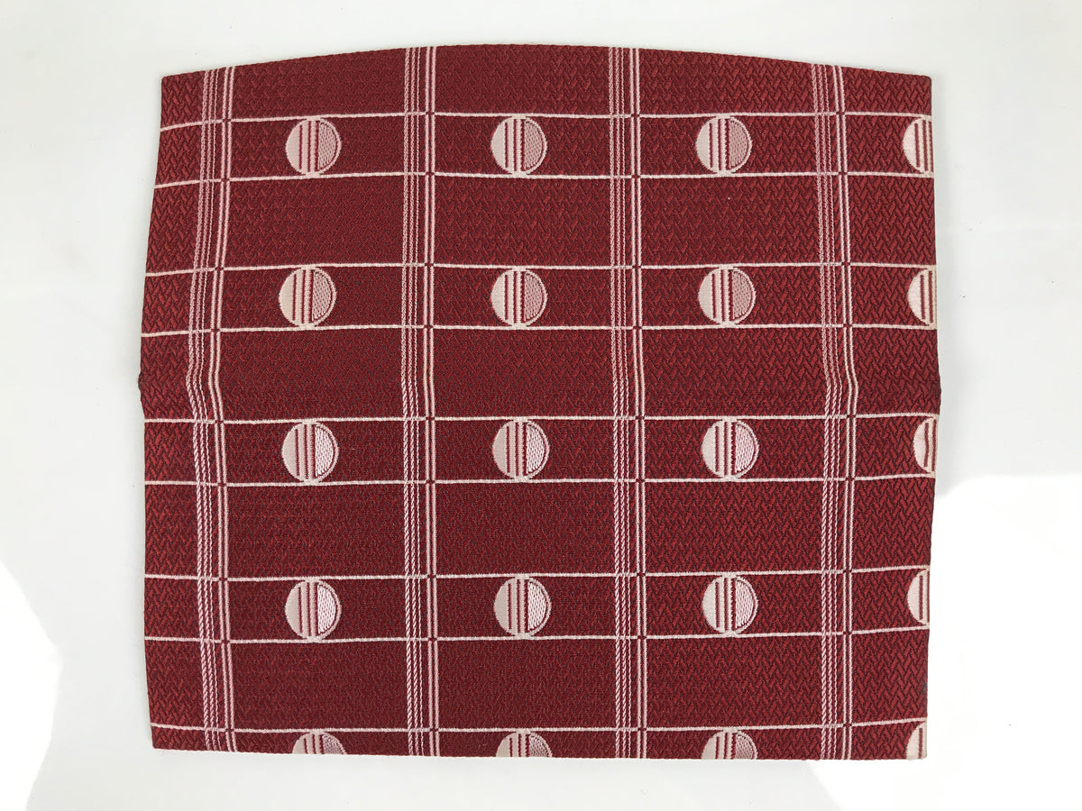 Japanese Silk Fabric Long Kimono Wallet Vtg Kashiire Red White Geometric KB101-TX - Kimono Accessories-chidorivintage.com