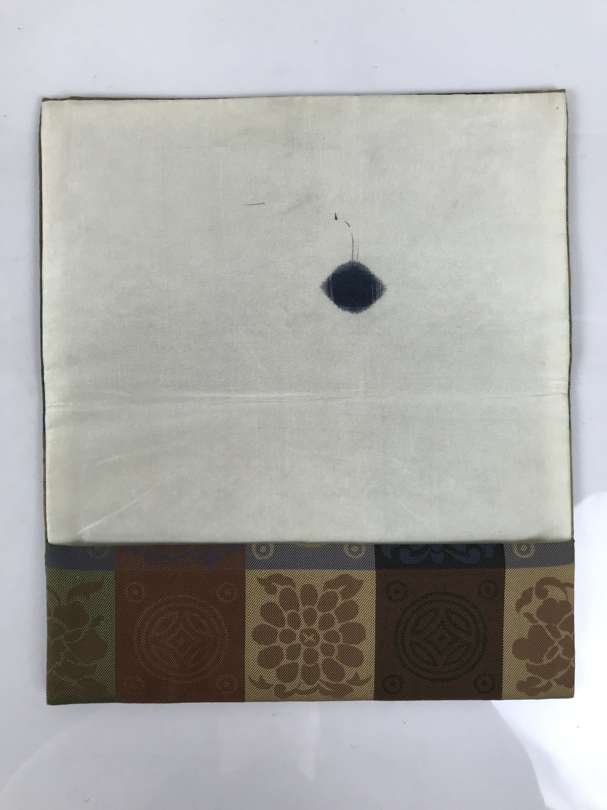 Japanese Fukusa Sutra Book Silk Cover Vtg Funeral Gift Chrysanthemum Brown BT20-TX - Other-chidorivintage.com