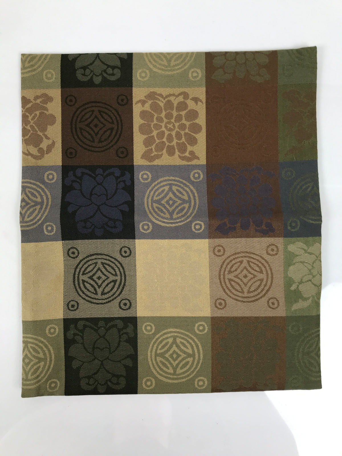 Japanese Fukusa Sutra Book Silk Cover Vtg Funeral Gift Chrysanthemum Brown BT20-TX - Other-chidorivintage.com