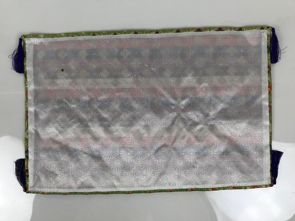 Japanese Buddhist Altar Silk Table Cloth Uchishiki Kyozukue Shippo Green BT22-OT - Buddhist-chidorivintage.com