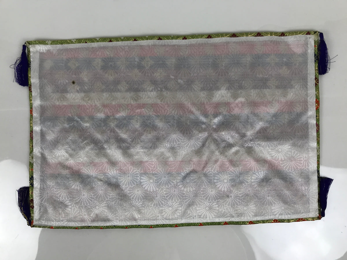 Japanese Buddhist Altar Silk Table Cloth Uchishiki Kyozukue Shippo Green BT22-OT - Buddhist-chidorivintage.com