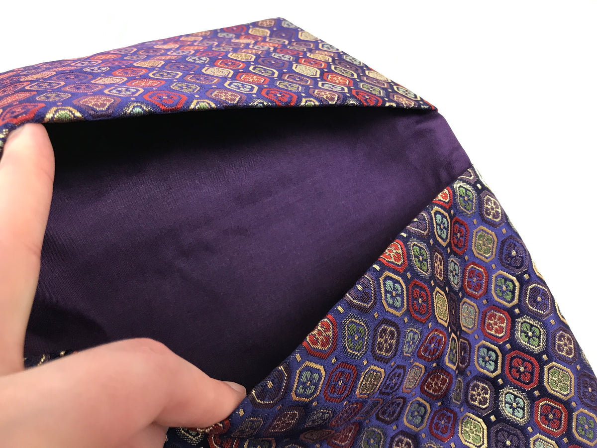 Japanese Prayer Bead Book Fabric Bag Vtg Jyuzu-Bukuro Pockets Purple Hishi BT23-OT - Buddhist-chidorivintage.com