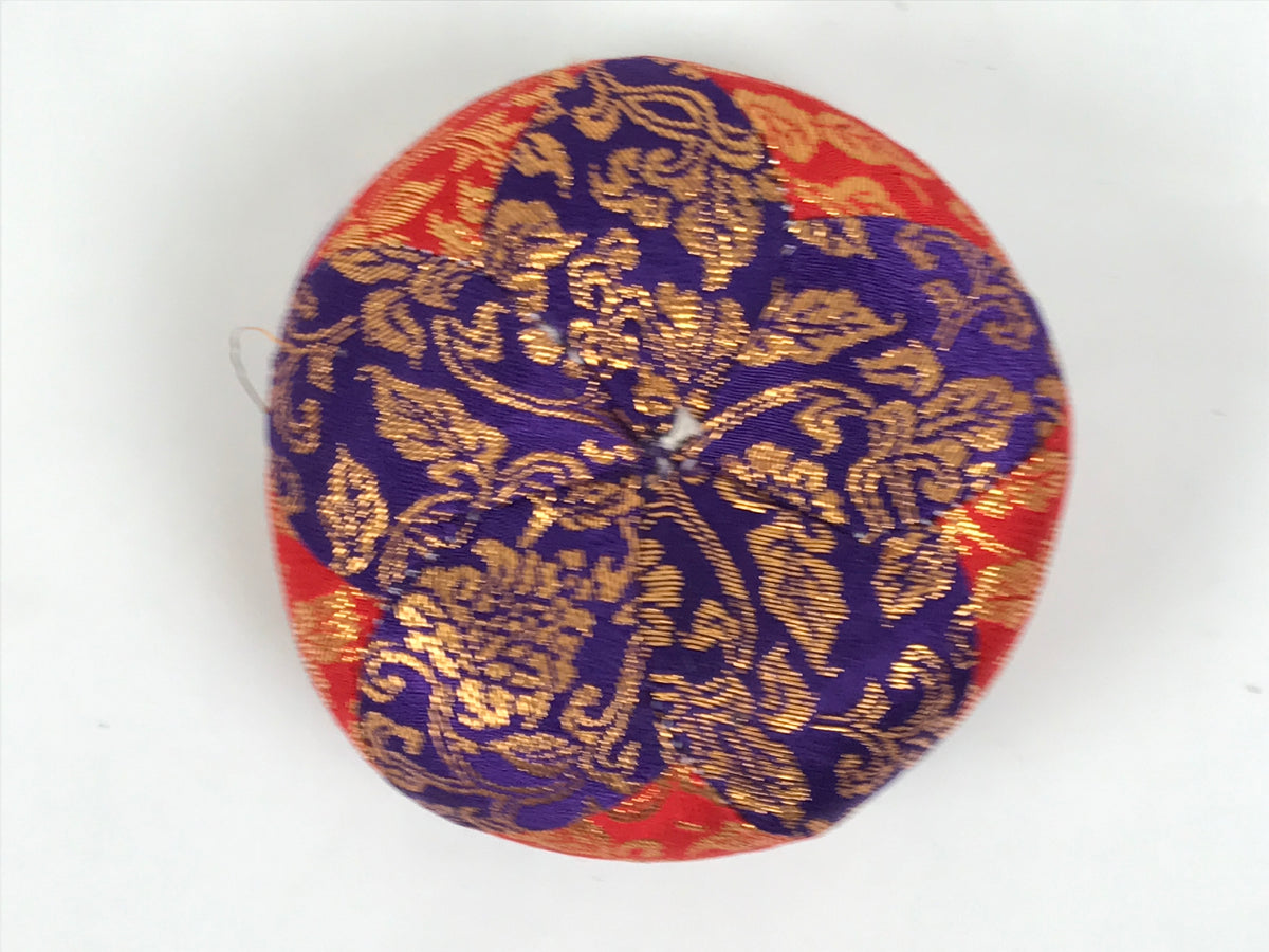 Japanese Buddhist Orin Bell Singing Bowl Fabric Pillow Vtg Purple Red Gold BT15-OT - Buddhist-chidorivintage.com