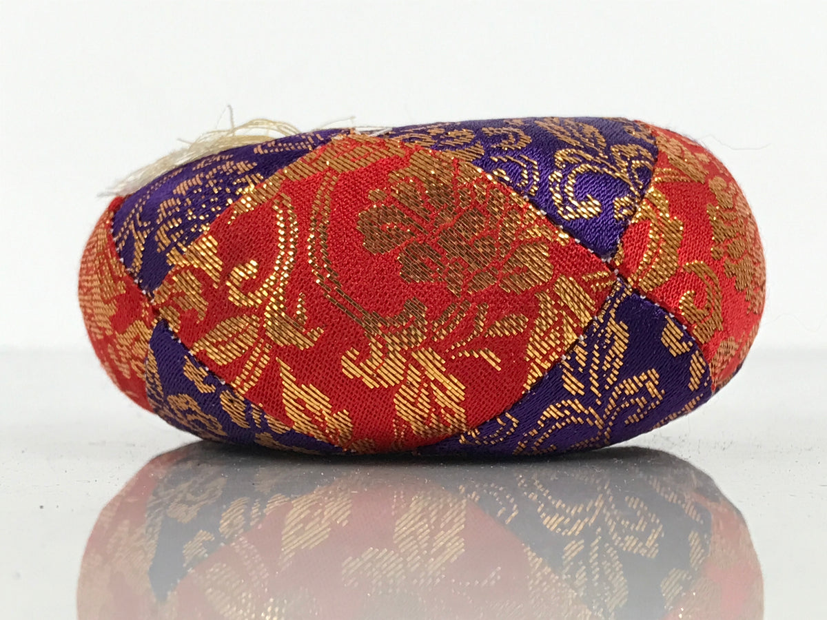 Japanese Buddhist Orin Bell Singing Bowl Fabric Pillow Vtg Purple Red Gold BT15-OT - Buddhist-chidorivintage.com