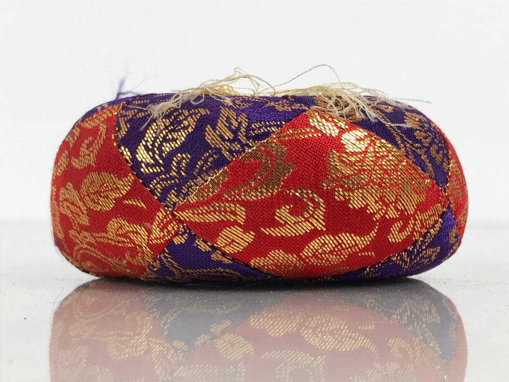 Japanese Buddhist Orin Bell Singing Bowl Fabric Pillow Vtg Purple Red Gold BT15-OT - Buddhist-chidorivintage.com