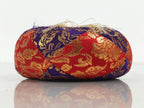 Japanese Buddhist Orin Bell Singing Bowl Fabric Pillow Vtg Purple Red Gold BT15-OT - Buddhist-chidorivintage.com
