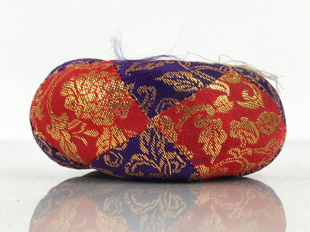 Japanese Buddhist Orin Bell Singing Bowl Fabric Pillow Vtg Purple Red Gold BT15-OT - Buddhist-chidorivintage.com