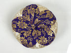Japanese Buddhist Orin Bell Singing Bowl Fabric Pillow Purple Gold Floral BT16-OT - Buddhist-chidorivintage.com