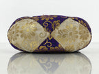 Japanese Buddhist Orin Bell Singing Bowl Fabric Pillow Purple Gold Floral BT16-OT - Buddhist-chidorivintage.com