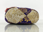 Japanese Buddhist Orin Bell Singing Bowl Fabric Pillow Purple Gold Floral BT16-OT - Buddhist-chidorivintage.com