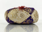Japanese Buddhist Orin Bell Singing Bowl Fabric Pillow Purple Gold Floral BT16-OT - Buddhist-chidorivintage.com