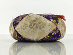 Japanese Buddhist Orin Bell Singing Bowl Fabric Pillow Purple Gold Floral BT16-OT - Buddhist-chidorivintage.com
