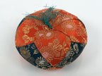 Japanese Buddhist Orin Bell Singing Bowl Fabric Pillow Vtg Orange Blue Gold BT17-OT - Buddhist-chidorivintage.com