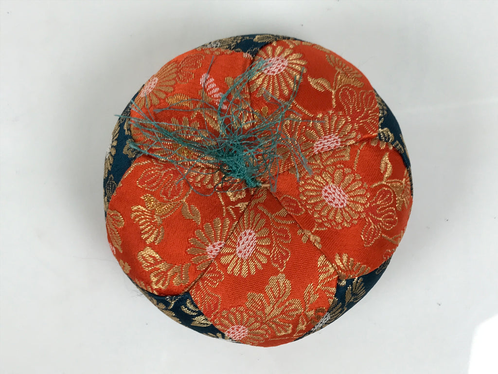 Japanese Buddhist Orin Bell Singing Bowl Fabric Pillow Vtg Orange Blue Gold BT17-OT - Buddhist-chidorivintage.com