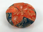 Japanese Buddhist Orin Bell Singing Bowl Fabric Pillow Vtg Orange Blue Gold BT17-OT - Buddhist-chidorivintage.com