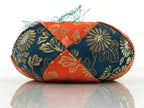 Japanese Buddhist Orin Bell Singing Bowl Fabric Pillow Vtg Orange Blue Gold BT17-OT - Buddhist-chidorivintage.com