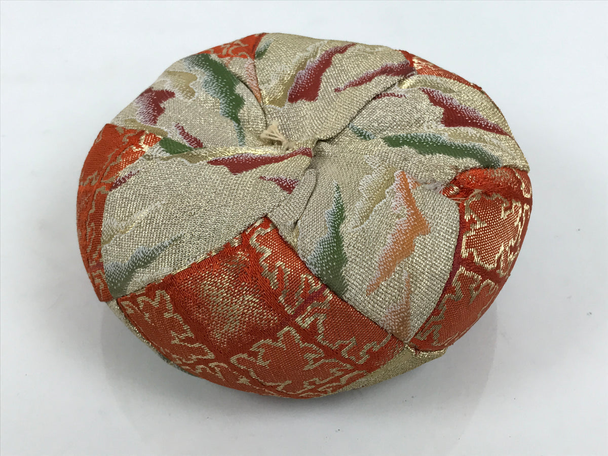 Japanese Buddhist Orin Bell Singing Bowl Fabric Pillow Vtg Orange Blue Gold BT18-OT - Buddhist-chidorivintage.com