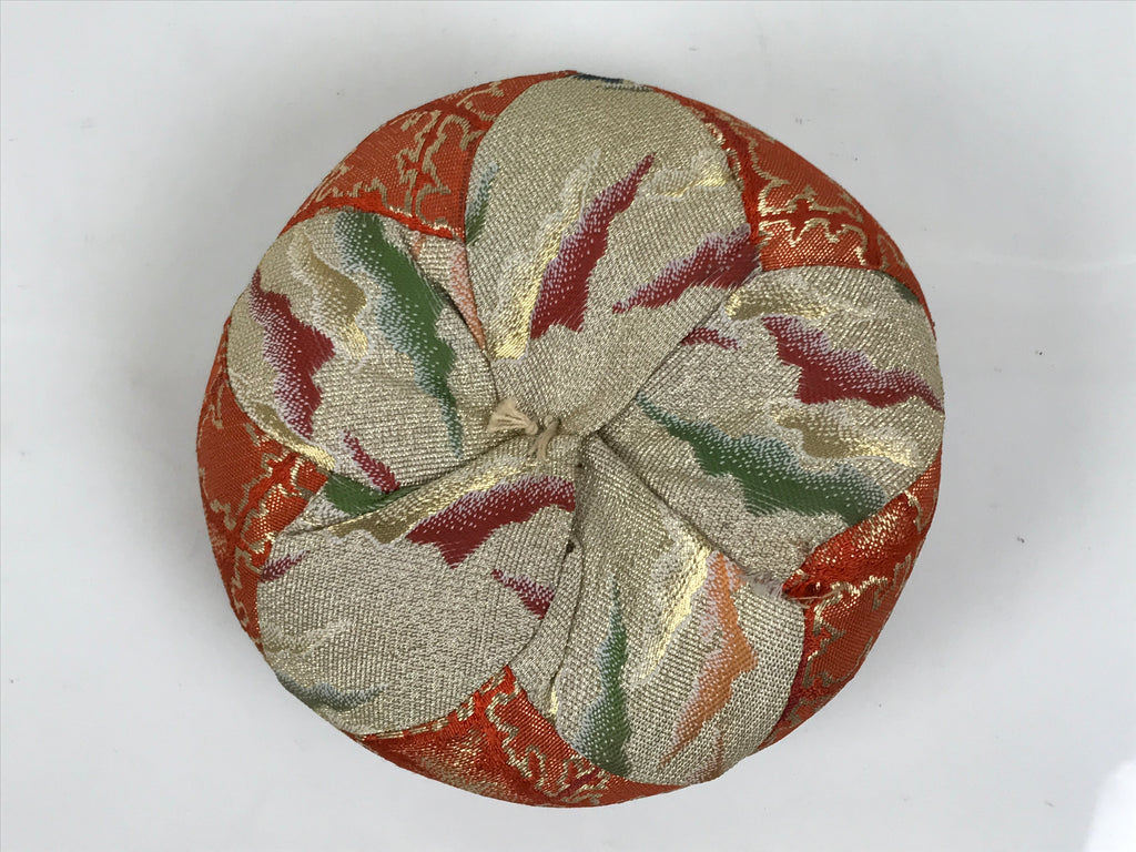 Japanese Buddhist Orin Bell Singing Bowl Fabric Pillow Vtg Orange Blue Gold BT18-OT - Buddhist-chidorivintage.com