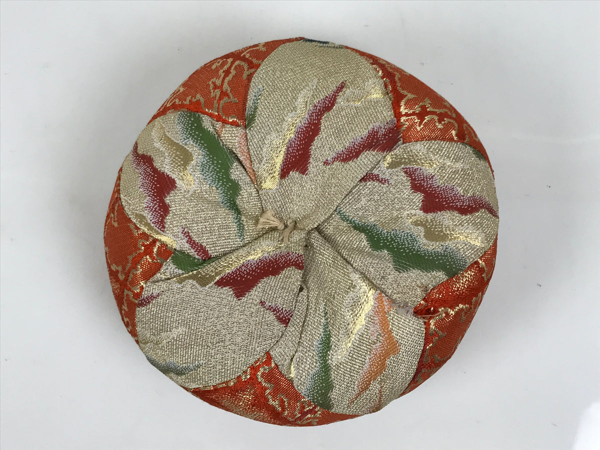 Japanese Buddhist Orin Bell Singing Bowl Fabric Pillow Vtg Orange Blue Gold BT18-OT - Buddhist-chidorivintage.com