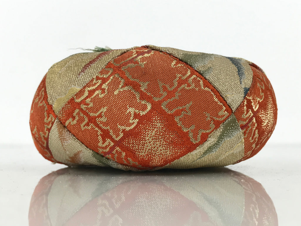 Japanese Buddhist Orin Bell Singing Bowl Fabric Pillow Vtg Orange Blue Gold BT18-OT - Buddhist-chidorivintage.com