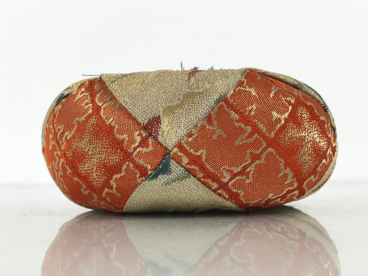 Japanese Buddhist Orin Bell Singing Bowl Fabric Pillow Vtg Orange Blue Gold BT18-OT - Buddhist-chidorivintage.com