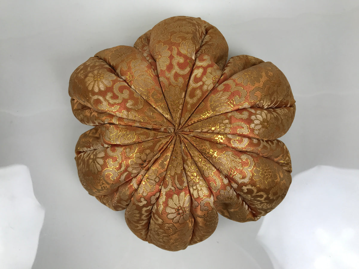 Japanese Buddhist Wooden Orin Singing Bell Stand Vtg Pillow Red Gold Flower BT45-OT - Buddhist-chidorivintage.com