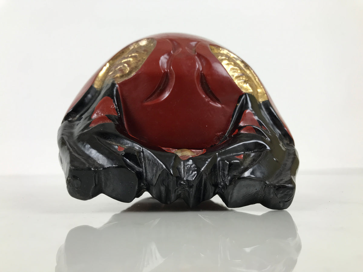 Japanese Carved Wooden Buddhist Drum Mokugyo Vtg Altar Fitting Lacquered BT42-OT - Buddhist-chidorivintage.com