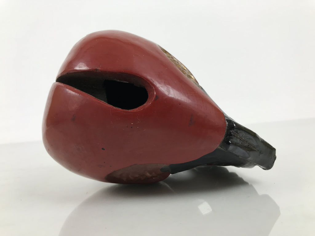 Japanese Carved Wooden Buddhist Drum Mokugyo Vtg Altar Fitting Lacquered BT42-OT - Buddhist-chidorivintage.com