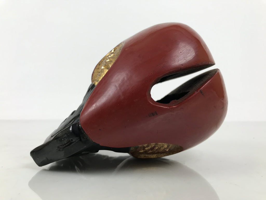 Japanese Carved Wooden Buddhist Drum Mokugyo Vtg Altar Fitting Lacquered BT42-OT - Buddhist-chidorivintage.com